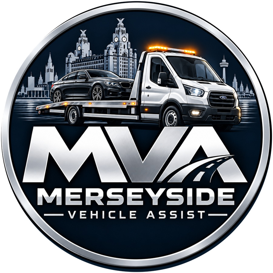 MVA silver circular vehicle recovery logo